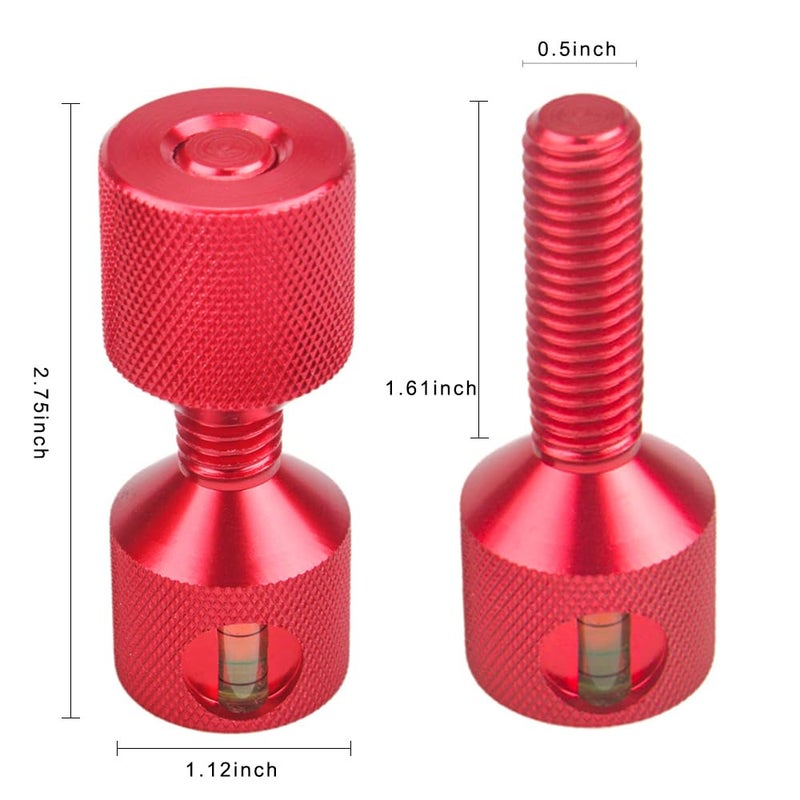CNRAQR 1-1/8" Two Hole Pins Built-in Level 6061 Aluminum 2 Hole Flange Alignment Pin with Anodized Oxide Red Finish 4Pcs - Image 3